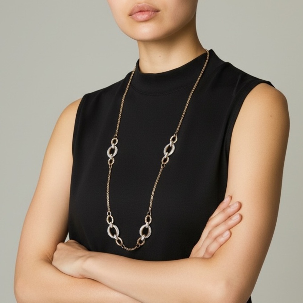 SWAROVSKI Circlet Strandage Necklace Mixed metals, Crystal Pave’ - $190.